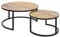 invicta INTERIOR Industrial Couchtisch 2er Set Vienna Lounge 70cm rund Mangoholz mit Wienergeflecht Wohnzimmertisch Tische Satztische