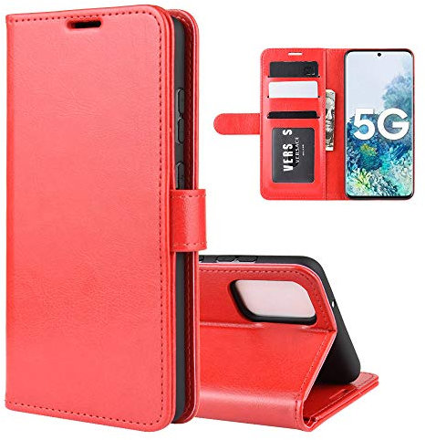 XMTON Custodia Compatibile con Samsung Galaxy S20 Fe 4G/5G 6.5,Premio PU Custodia in Pelle con Wallet,Magnete,Slot per Schede Case Cover per Samsung Galaxy S20 Fe 4G/5G Smartphone (Rosso)
