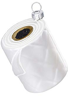 Christbaumschmuck Klopapierrolle Santa mit Maske aus Glas Weihnachtskugeln Coronavirus Pandemie (Klopapier)