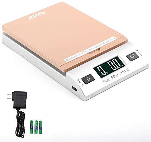 Acteck High Accuracy 0.1OZ Digital Shipping Scale, Postal Scale and Mail Scale (65LB Gold)