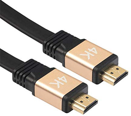 Flat HDMI Cable 4K Male 5 m for Sony Gold 3D Full HD Television Console PC TV Screen 1080p Gold