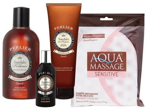 Dc Casa Set Perlier Sandalo: Bagno Schiuma 500Ml+ Doccia Schiuma 250Ml+ Elisir Profumo 100Ml+ Guanto Spugna