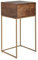Wohnling Nachttisch Mango Massivholz/Metall 40x75,5x35 cm Nachtschrank Boxspringbett, Design Nachtkonsole mit Schublade, Nachtkommode mit Stauraum