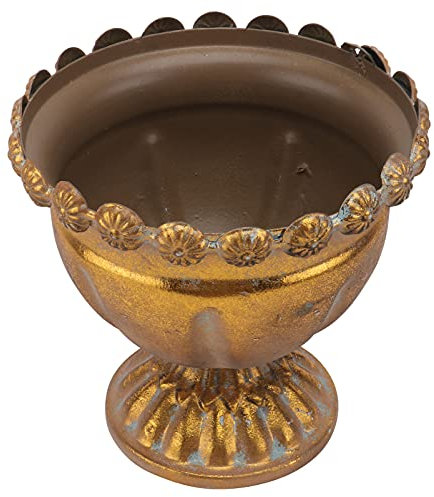Happyyami 1 vaso da fiori in metallo antico, per piante da , vintage, vasi da fiori moderni, per interni dorati, tavolo da pranzo, per ufficio, ferro