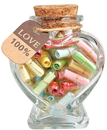 HSXIANG Capsule Letters Message in a Bottle,Lovely Notes Couples Gifts, Birthday Christmas Anniversary Valentines Mothers Day Gifts,Fathers Day. (Transparent Color 51PCS)