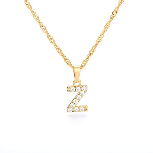 FPEAOB Buchstaben Kette Personalisierte Halskette mit Initial Buchstaben Anhänger Alphabet A-Z Buchstabenkette Damen Gold Kette Namenskette Geschenk für Frauen Weihnachten Geburtstag Valentinstag (Z)