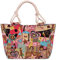 FORRICA Handtaschen Damen Groß Shopper Tasche Casual Segeltuch Schultertasche Schön Muster Frauen Handtaschen für Reisen Urlaub Einkaufen Blume D