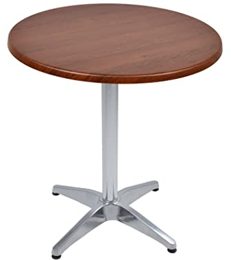 Dynamic24 Bistrotisch Set Bennet Ø70cm Tischgestell Aluminium blank Garten Tisch Gestell