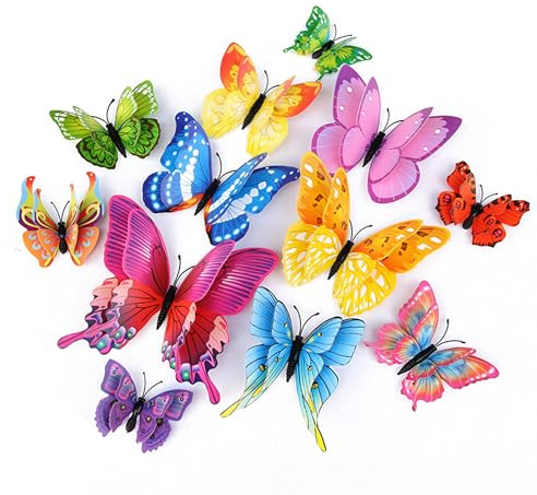 OPSEAM Butterfly Wall Decor 24/48 PCS, 3D Butterflies Stickers for Party Decorations with Magnets(Colorful, 24)