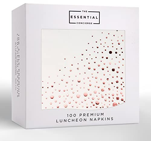 Lot de 100 serviettes de table élégantes de 16,5 x 16,5 cm or rose – Ajoutez de l'éclat à vos événements avec des serviettes de fête