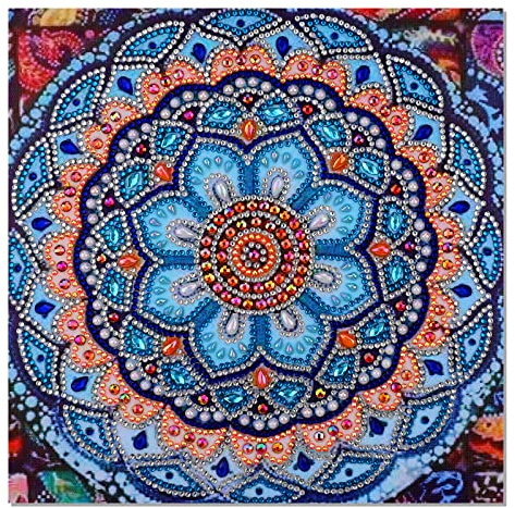 MWOOT 5D Diamond Art Painting Zubehör Mandala Blume DIY, Diamant Malerei Kit Crystal Painting, Bilder Kristall Strass Stickerei Kreuzstich Arts Craft Malen Nach Zahlen für Wall Decoration (30x30cm)