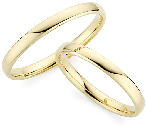 123traumringe Eheringe in 333 Gelbgold I Partnerringe mit Gravur & Etui I Gravierbare Eheringe mit Ringgröße 50-72 mm I Edle Verlobungsringe in 2,5 mm Breite & 1,3 mm Stärke I P25