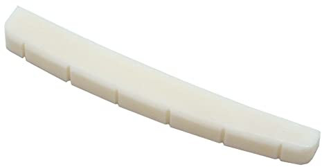 Miwayer - Bone Nut for 6 String Electric Guitar with Pre-Slotted Curved Bottom Made of Real Bone (43 x 3.2 x 5/5.65/4.6mm, 1 Pack)