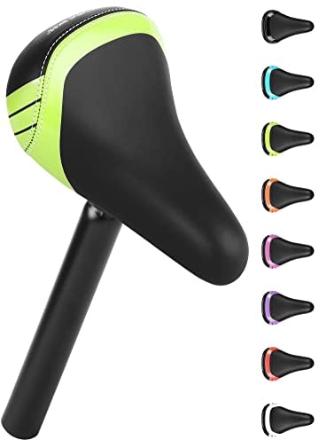 PROMETHEUS BICYCLES Fahrradsattel Kinder 10 12 14 Zoll Kinderfahrrad Sattel I Kinder Fahrradsattel weich I Sattel Kinderfahrrad Laufrad mit Sattel-Stütze Stange Alu 25.4mm I BMX Sattel Kinder