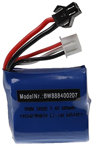 vhbw Akku kompatibel mit Skytech H102 | H120, H106, H100 Modellbau (600mAh, 7,4V, Li-Ion, 40 x 38 x 21 mm, SM-2P)