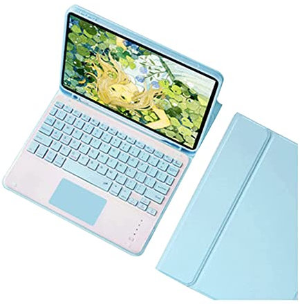 ZKAIAI Custodia Tastiera per iPad 9.7 6a/5a Generazione 2018/2017, iPad Pro 9.7, iPad Air 2/1, Custodia con Tastiera Touchpad Bluetooth per iPad 9.7, Smart Cover con Supporto Pencil, Blu