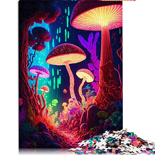 Puzzles für Erwachsene 1000 Teile Psychedelic Forest Art Puzzle für Erwachsene Papppuzzles Pädagogisches Stressabbau-Spielzeug-Puzzle (Größe 26 x 38 cm)