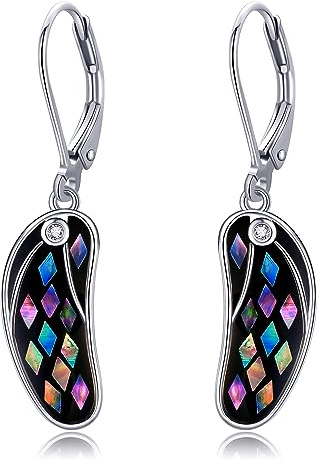 Flip Flop Ohrringe 925er Sterling Silber Abalone Muschel Hawaii Ohrringe Flip Flop Hängend Ohrhänger Sommer Schmuck Geschenke für Damen Frauen und Mädchen
