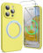 SURPHY Magnetic Case for iPhone 15 Pro Case with Screen Protector, Liquid Silicone Anti-Scratch Compatible with MagSafe Gel Rubber Phone Case for iPhone 15 Pro 6.1 inch, Yellow