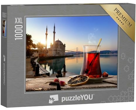 Puzzle 1000 Teile XXL „Ortakoy-Moschee und Bosporus in Istanbul am frühen Morgen, Türkei“