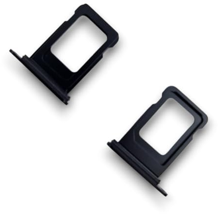 jbTec SIM-Tray kompatibel mit Apple iPhone 15/15 Plus - Kartenhalter Single Slot Schlitten Rahmen Handy Schwarz