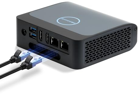 BOSGAME E1 Mini PC [2.5G Dual LAN], 16GB DDR4 512GB SSD Intel 12th Gen N100 (bis zu 3.4GHz), Mini Desktop Ubuntu Computer Unterstützt WiFi6, BT5.2, USB3.2 und 4K@60Hz Triple Display