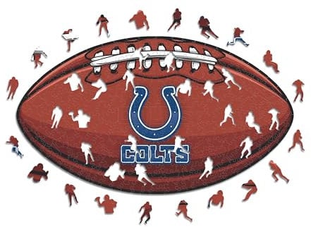 Iconic Puzzles, Indianapolis Colt Crest, 100% eco-sustainable wooden puzzle with official license NFL, size M, 270 pieces