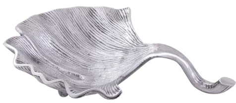 Amago home Dekoschale Schale Aluminium Ginkgo groß gold o. silber Blattschale Farbe silber