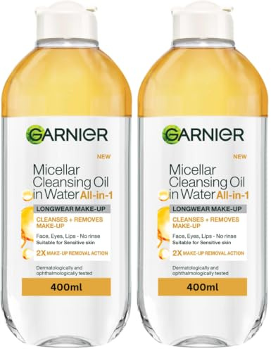 Garnier Micellar Cleansing Water, Oil-Infused, 400ml (Packing May Vary). (Pack of 2)