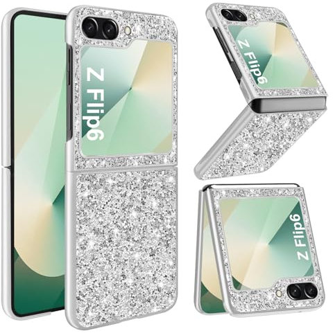 Z Flip 6 Case Mobile Phone Case for Samsung Galaxy Z Flip 6 Case Glitter Bling Sparkle Shockproof Anti-Scratch 360 Degree Protective Case for Samsung Z Flip 6 Case Ultra Thin Galaxy Z Flip 6 5G Case