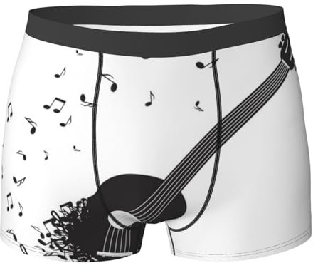 BEEOFICEPENG Acoustic Guitar,Boxer Briefs,Mens Underpants Boxer Shorts Leg Boxer Briefs Funny Novelty Underwear,M