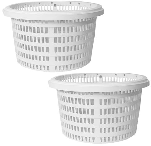 Panier de Skimmer Piscine, 2 pièces Panier de Rechange pour Skimmer, Panier Skimmer Piscine Remplacement, Réutilisable Panier d'écumoire de Piscine, 19cm Haut, 14,5cm Bas, 11cm Profondeur