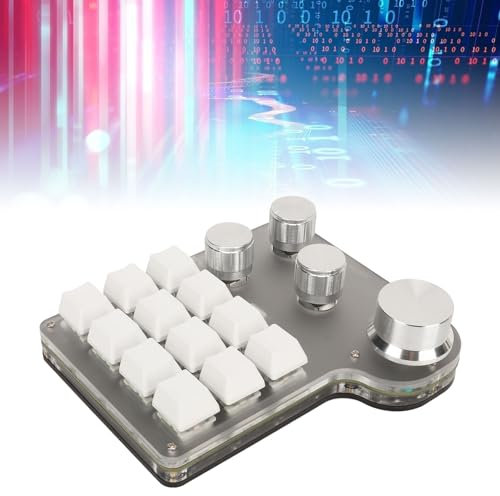 Blue Switch Keyboard,Industrial Console 5V 1A,USB C BT 2.4G BT Mini RGB with Custom Keypad for Cutting, Gaming, Office Tasks, Music Control, Media Functions