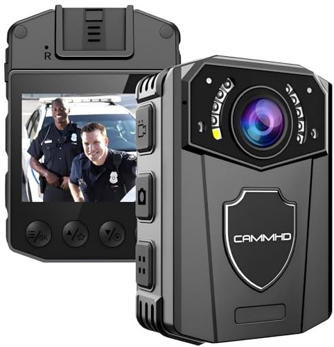 CAMMHD Z3-256G 2K/1440P Body Camera with Ultra Infrared Night Vision,Data-encrypt Wearable Body Cam with 2pcs 360°Rotatable Clips,Bodycam for Police, Law Enforcement