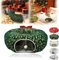 Tunnel pour Chat en Forme d'arbre de Noël, Tunnel pour Chat sous l'arbre de Noël, lit Tunnel en Peluche Chaude avec Boule de Jouet Jupe d'arbre de Noël pour Chats de Taille Moyenne et Petite (Vert)