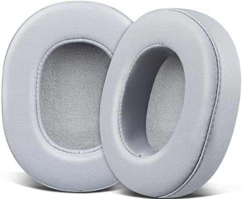 SOULWIT Replacement Earpads for Skullcandy Hesh 3/ANC/Evo & Crusher Wireless/ANC/Evo & Venue ANC Over-Ear Headphones, Ear Pads Cushions with Soft Protein Leather, Noise Isolation Foam - Grey