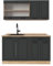 Vicco Küchenzeile R-Line, Anthrazit Landhaus/Goldkraft Eiche, 140 cm, AP Eiche