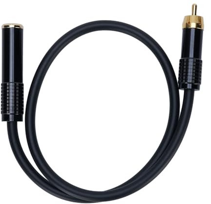 CHEOTIME 1/4 Inch Female to Male Sound Cable,6.35mm Female Plug to Male Adapter Cable Microphone Stereo Jack Adapter Cable for AV Receiver Speakers Mixers CD Players 1.64FT