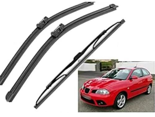 YJTYC Scheibenwischer Vrne und Hinten für SEAT Ibiza 6J 2008-2017, Windschutzscheiben-Fensterbürsten Windschutzscheibe Heckscheibe Fenster