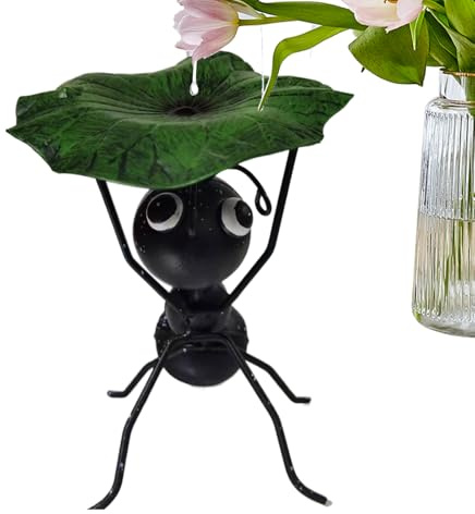 Qkbuza Ameisen Statue, Sammelfiguren Ameise Mit Blatt, Metall Skulptur Deko Für Drinnen Draußen Geburtstagsgeschenk Einzugsgeschenk
