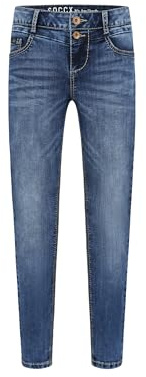 SOCCX Damen Jeans MI:RA Slim Fit Dark Stone Used, 26