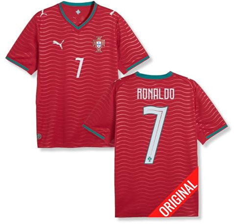 PUMA Original FPF Portugal Trikot Herren [Home WM 2026] Offizielles Portugal Trikot [Ronaldo 7] Fussball Sportbekleidung Sport Tshirts Herren Fußball Shirt Männer I Gr. XL