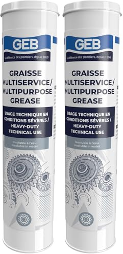 GEB Graisse multiservice. Graissage Techniques d'organes Soumis à des Conditions sévères de Travail : Hautes températures, Vitesse… - Cartouche 400 g (Lot de 2)