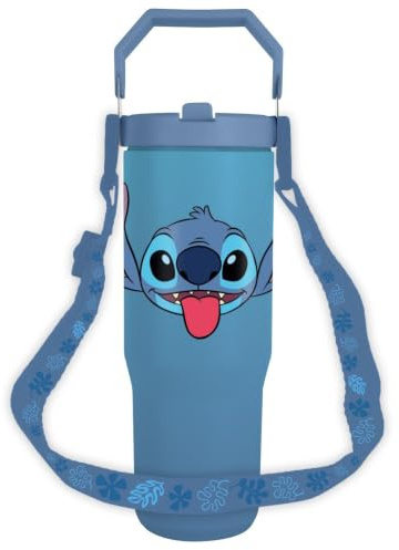 Lilo & Stitch (Stitch) 30oz/850ml Pitcher with Carry Strap, Official Disney Licensed Drinkware, BPA-Free Hydration Jug with Lid for School, Gym, Travel & Fans