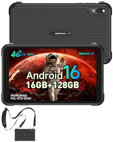 RugKing Pad Pro Rugged Tablet for Camping 8.68'' 16GB+128GB/2TB Android 16 | 90Hz Corning Gorilla Glass, Waterproof&Dustproof&Shockproof,Built-in eSIM, Triple Card Slots, NFC, 7100mAh Large Battery,FM