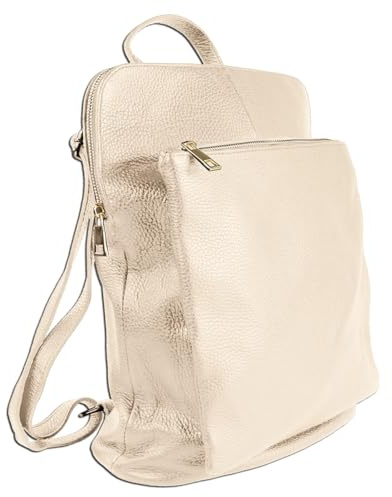 Toscanto Rucksack beige Leder Cityrucksack ORTM103RI