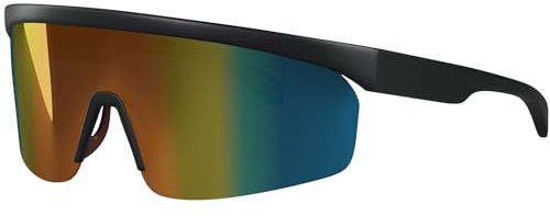 BEZLIT Sport Sonnenbrille Herren Damen verspiegelt UV Protect Fahrradbrille Radbrille Freizeitbrille für Biken Skaten Outdoor (Black Red)