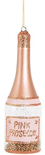 Baumschmuck Pink Prosecco - Baumkugel Sektflasche, Weihnachtsdeko, Christbaumkugel