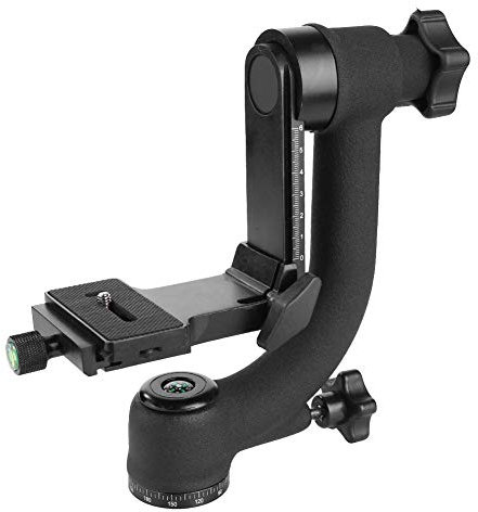 Gimbal profesional panorámico de 360 grados, cabezal de bola de trípode de 1/4 pulgadas con placa de liberación rápida para cámara réflex digital y teleobjetivo