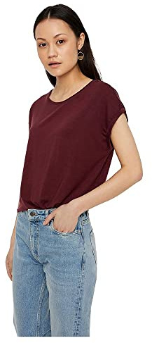 VERO MODA Women's Vmava Plain Ss Ga Noos Top, Red (Port Royale), M